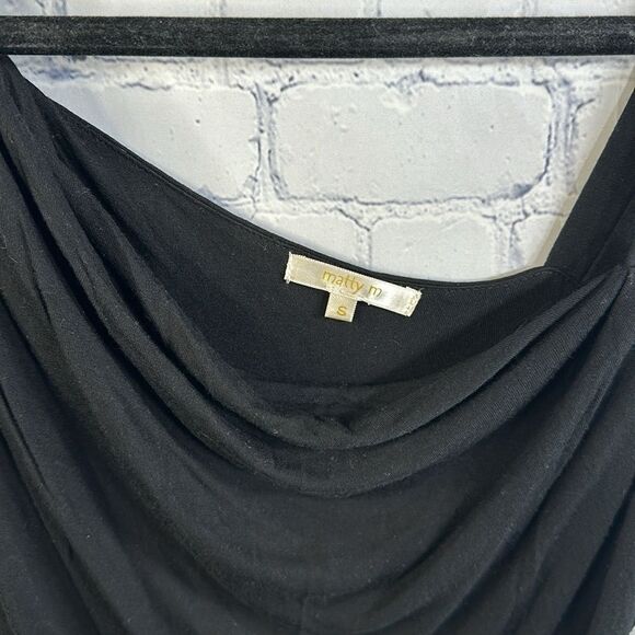 🖤 Matty M Black Top with Asymmetrical Neckline - Size Small - Picture 2 of 3